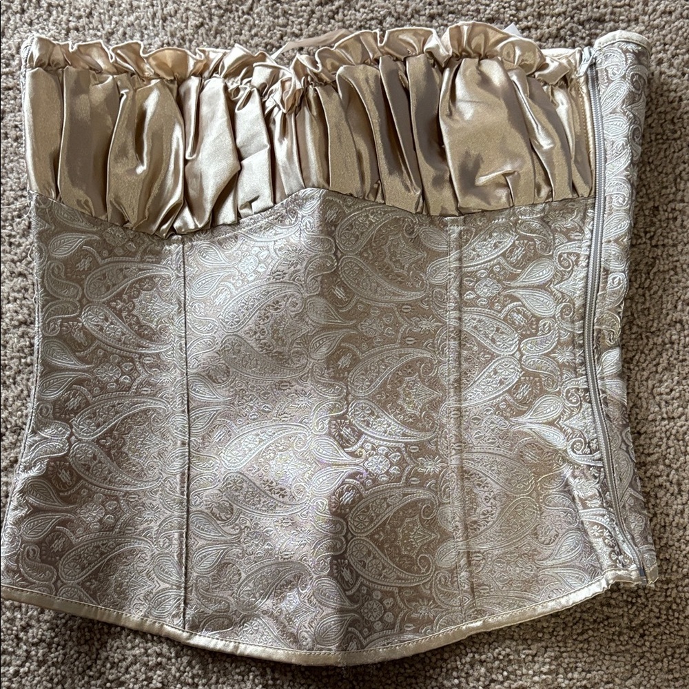 Elegant Gold Brocade Corset